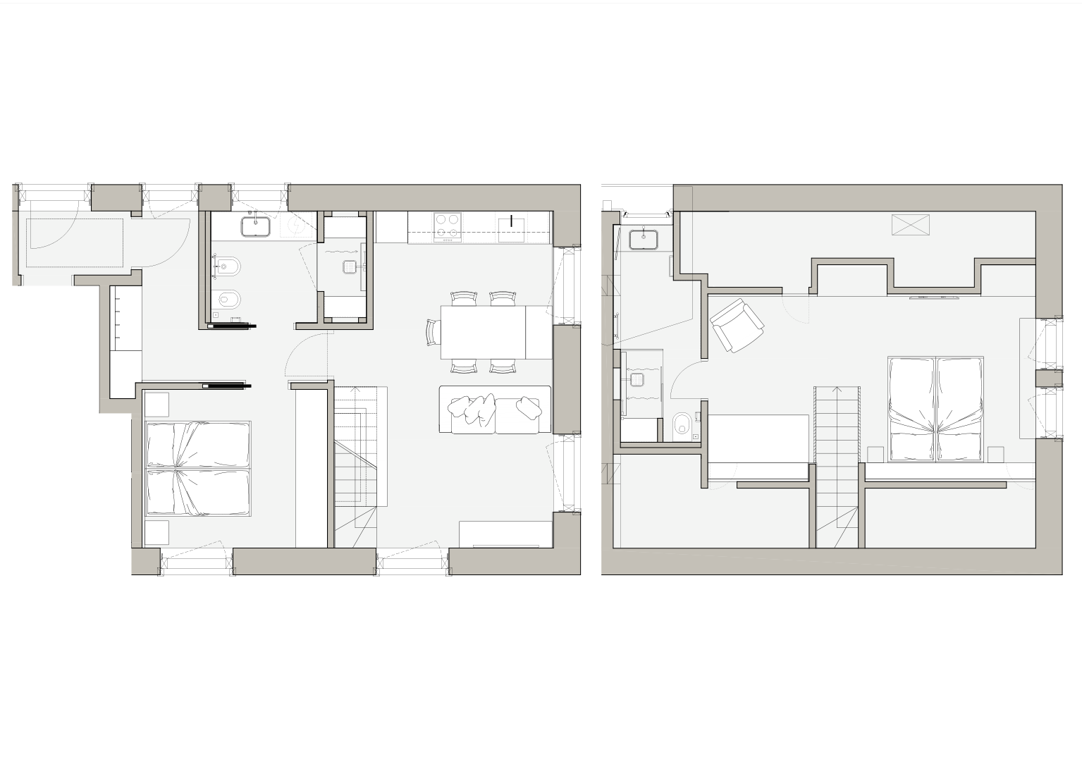 planimetria dell'appartamento trilocale Vago a Livigno presso Chalet Silene