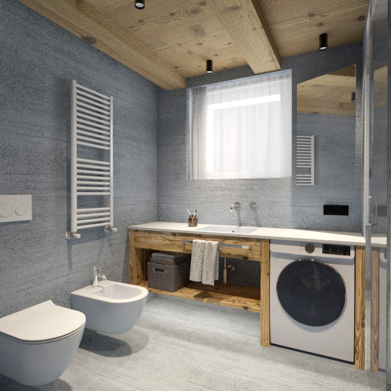 appartamento Vago in Chalet Silene a Livigno - bagno con lavatrice